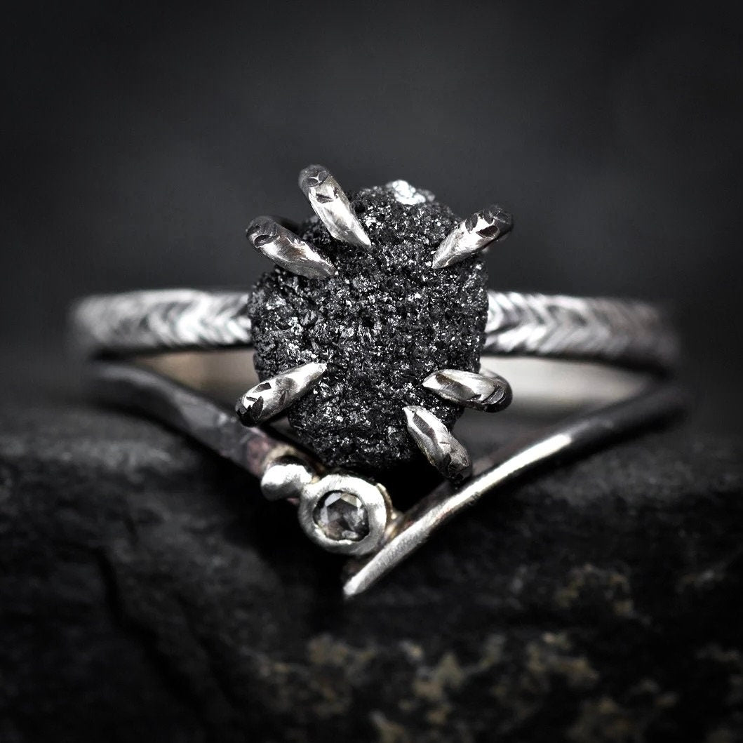 Black Diamond Wedding Ring Set