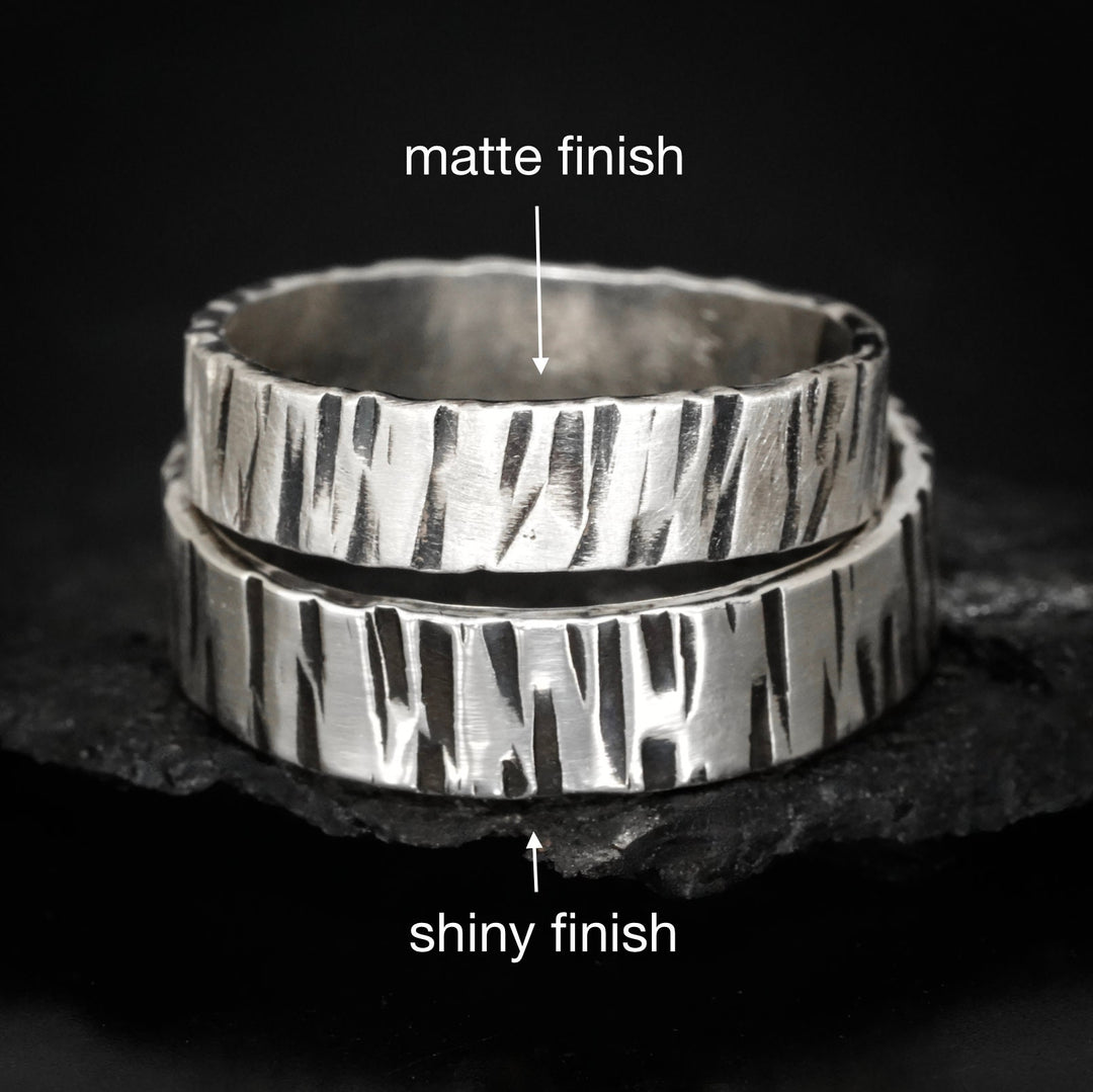 Hammered Birch Tree Band Ring