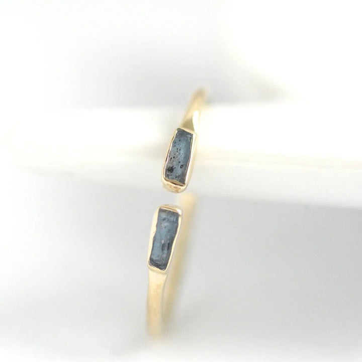 Adjustable Colourful Raw Kyanite Ring Set