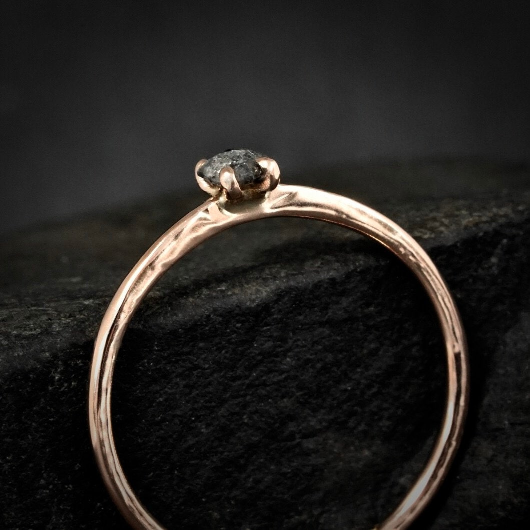 Black Diamond Engagement Ring