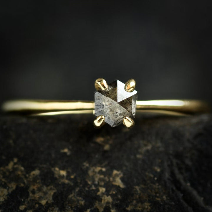 Black Diamond Engagement Ring