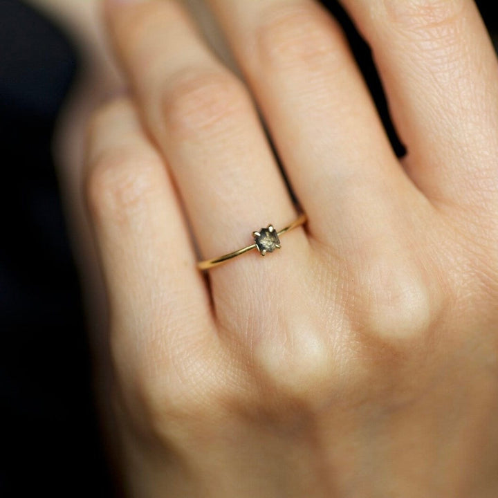Black Diamond Engagement Ring