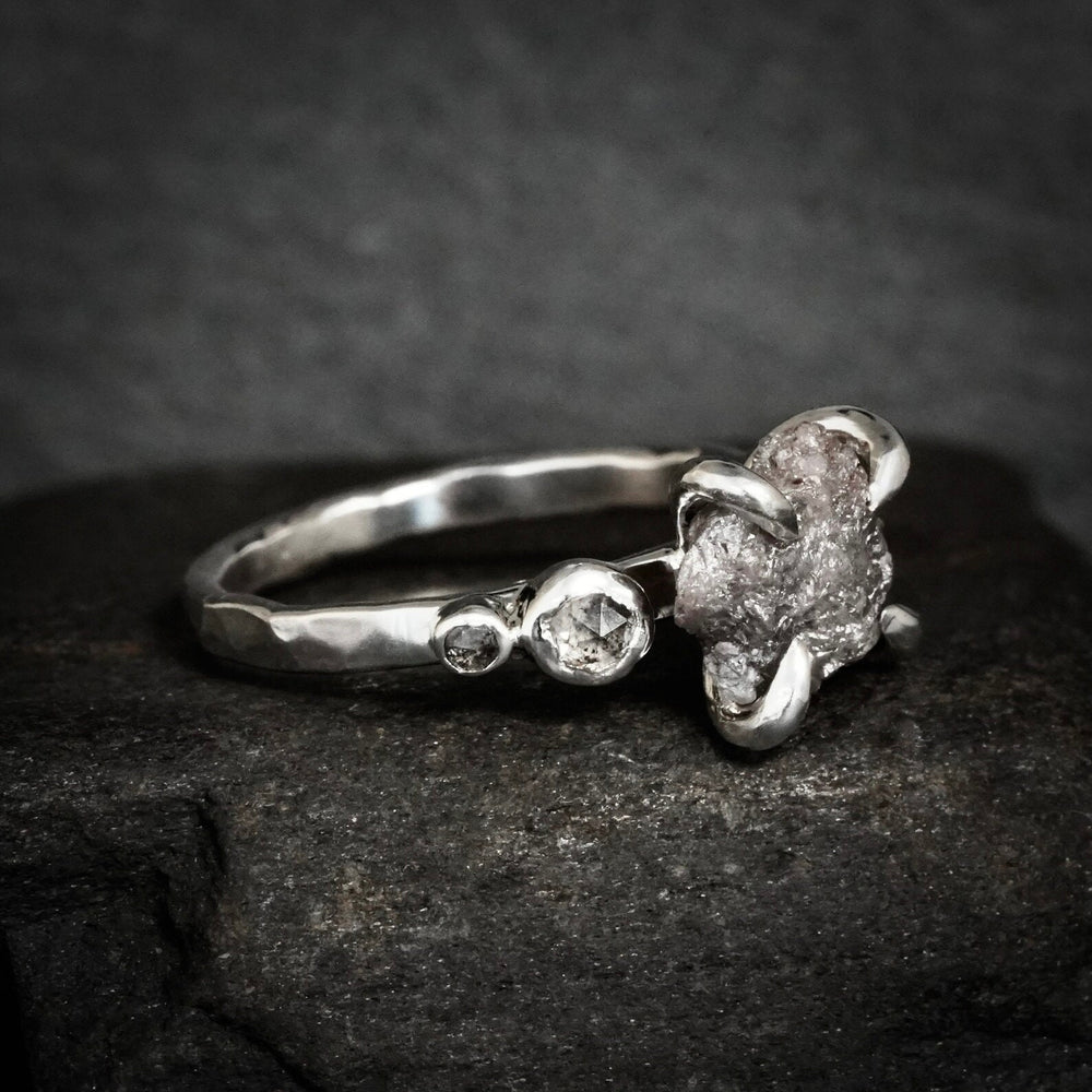 5 Stone Grey Diamond Ring