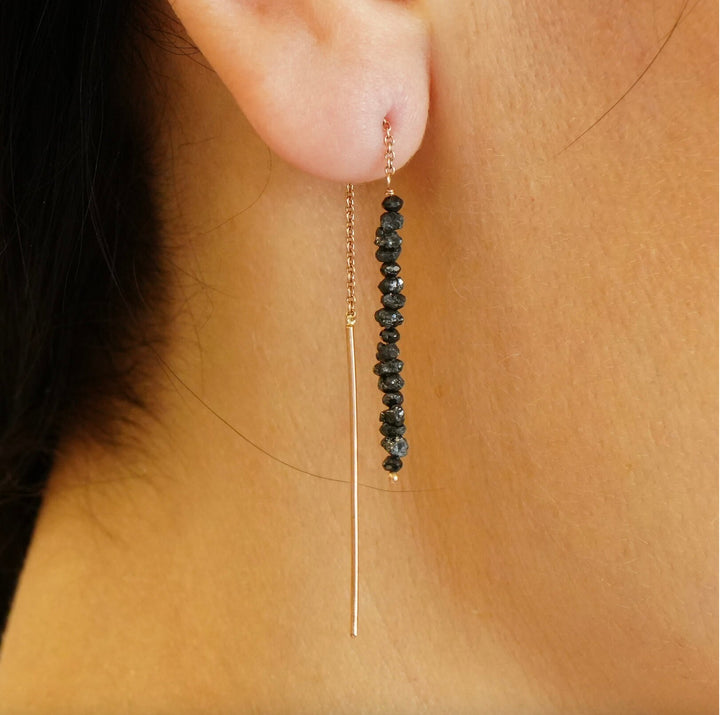 Black Diamond Thread Earrings