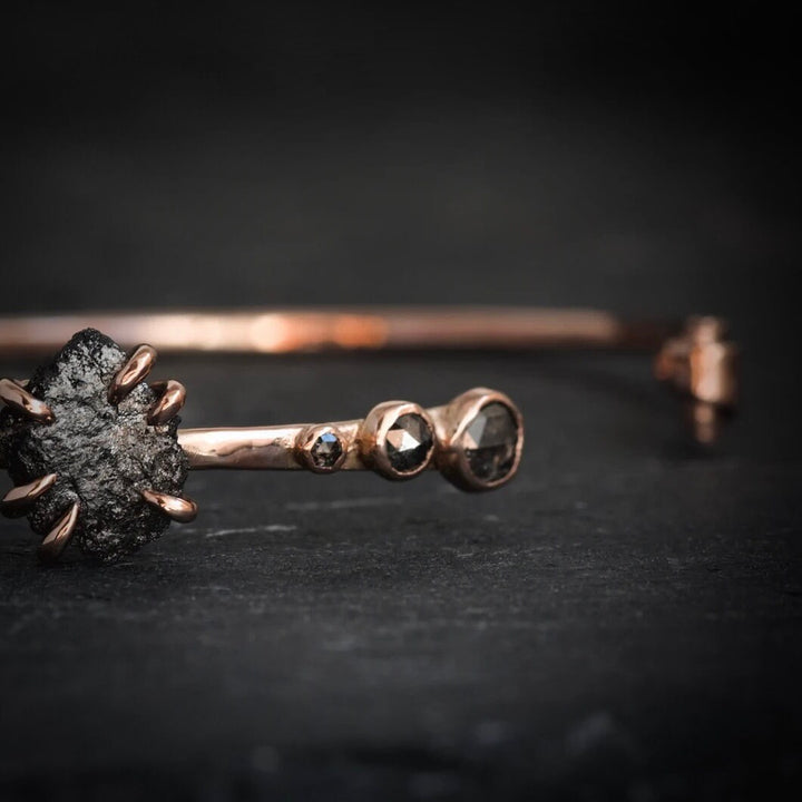 Rustic Raw Black Diamond Bracelet