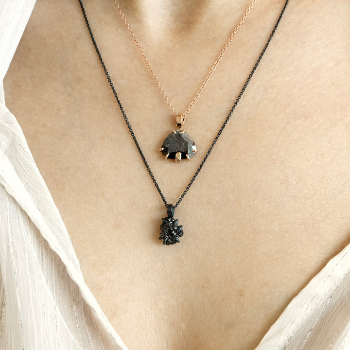 Rustic Raw Black Diamond Necklace