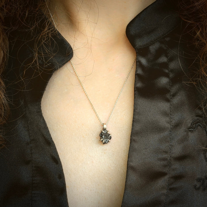 Rustic Raw Black Diamond Necklace