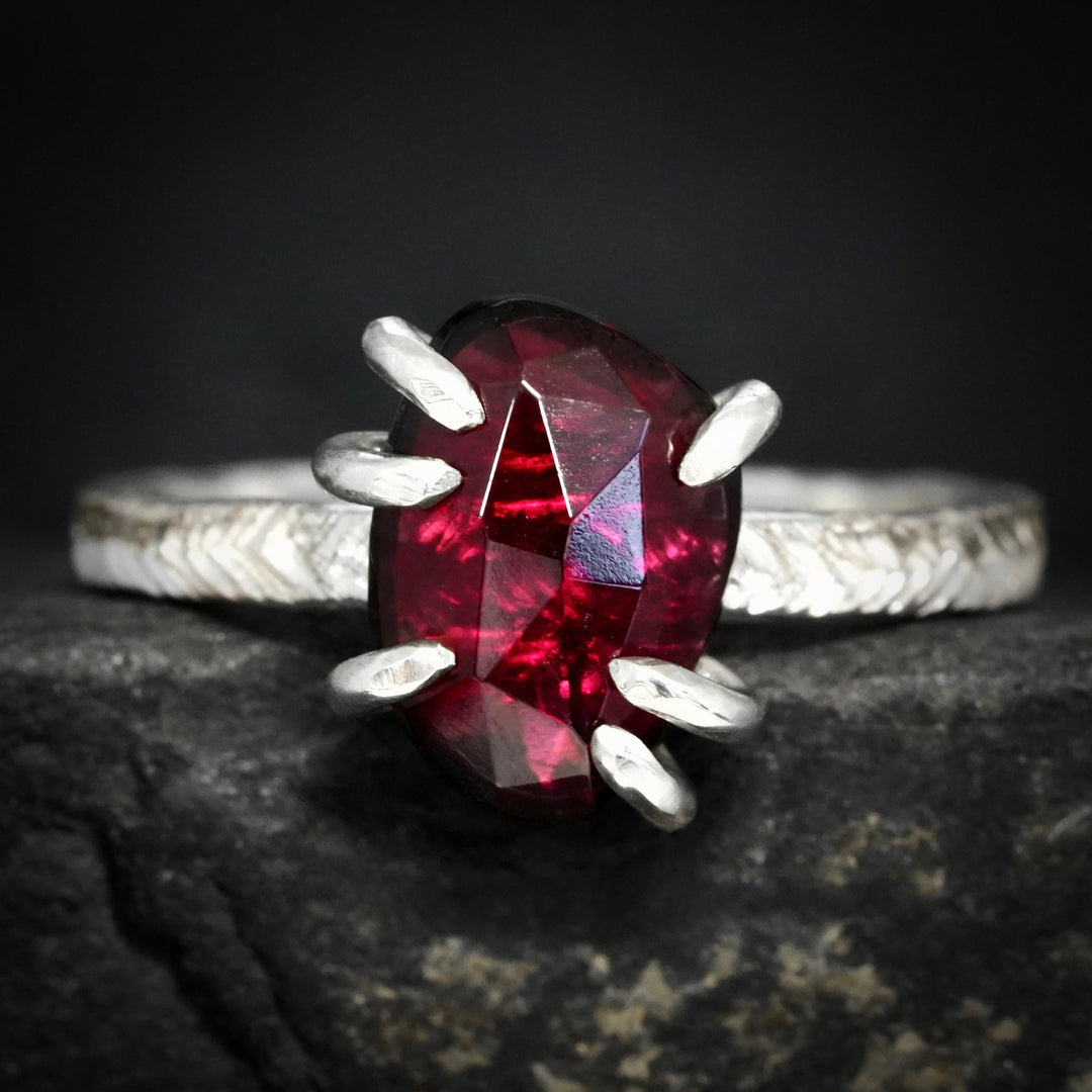 Rose Cut Garnet Ring