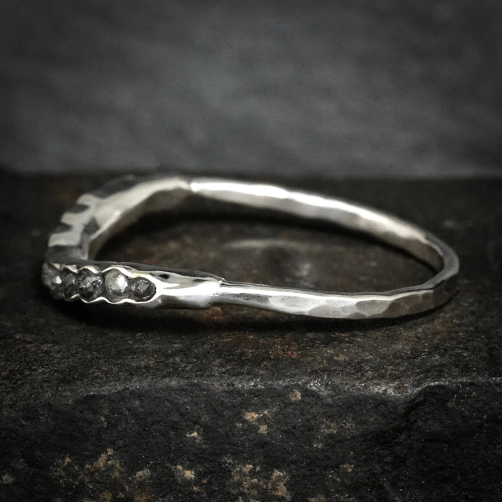 Raw Grey Diamond Wave Ring