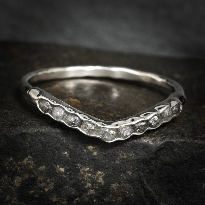 Raw Grey Diamond Wave Ring