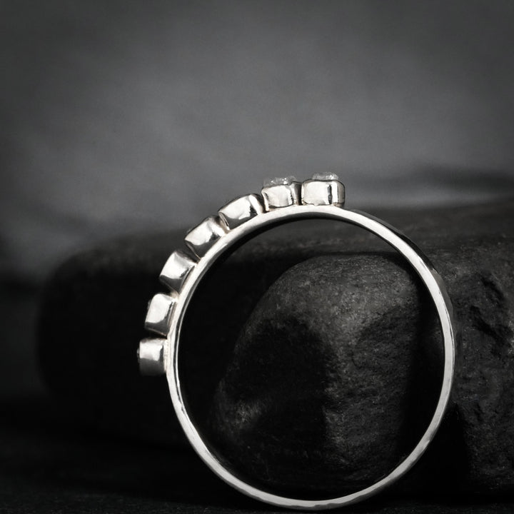 Raw Gray Cube Diamond Ring