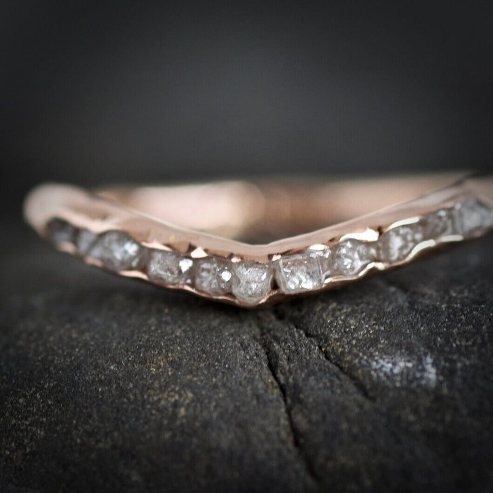 Raw White Diamond Wave Ring