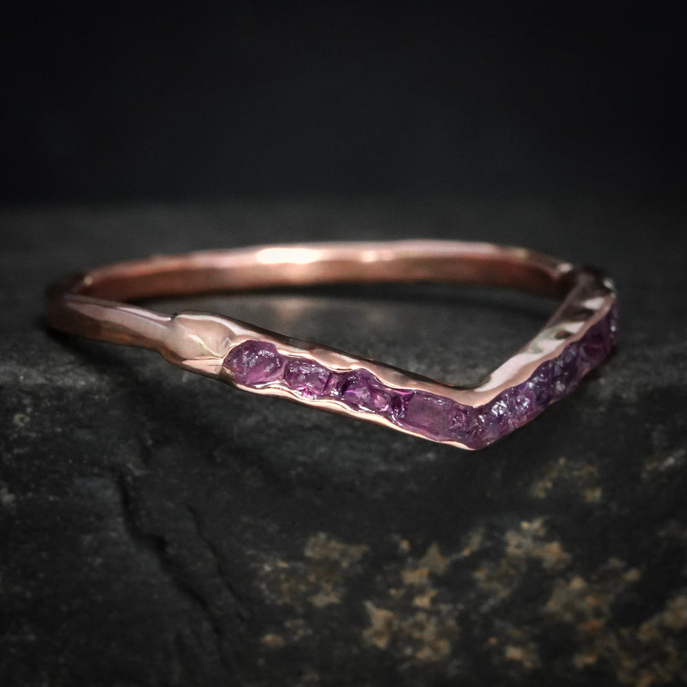 Raw Amethyst Wave Ring