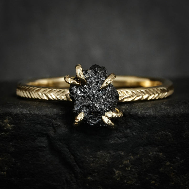 Black Diamond Engagement Ring