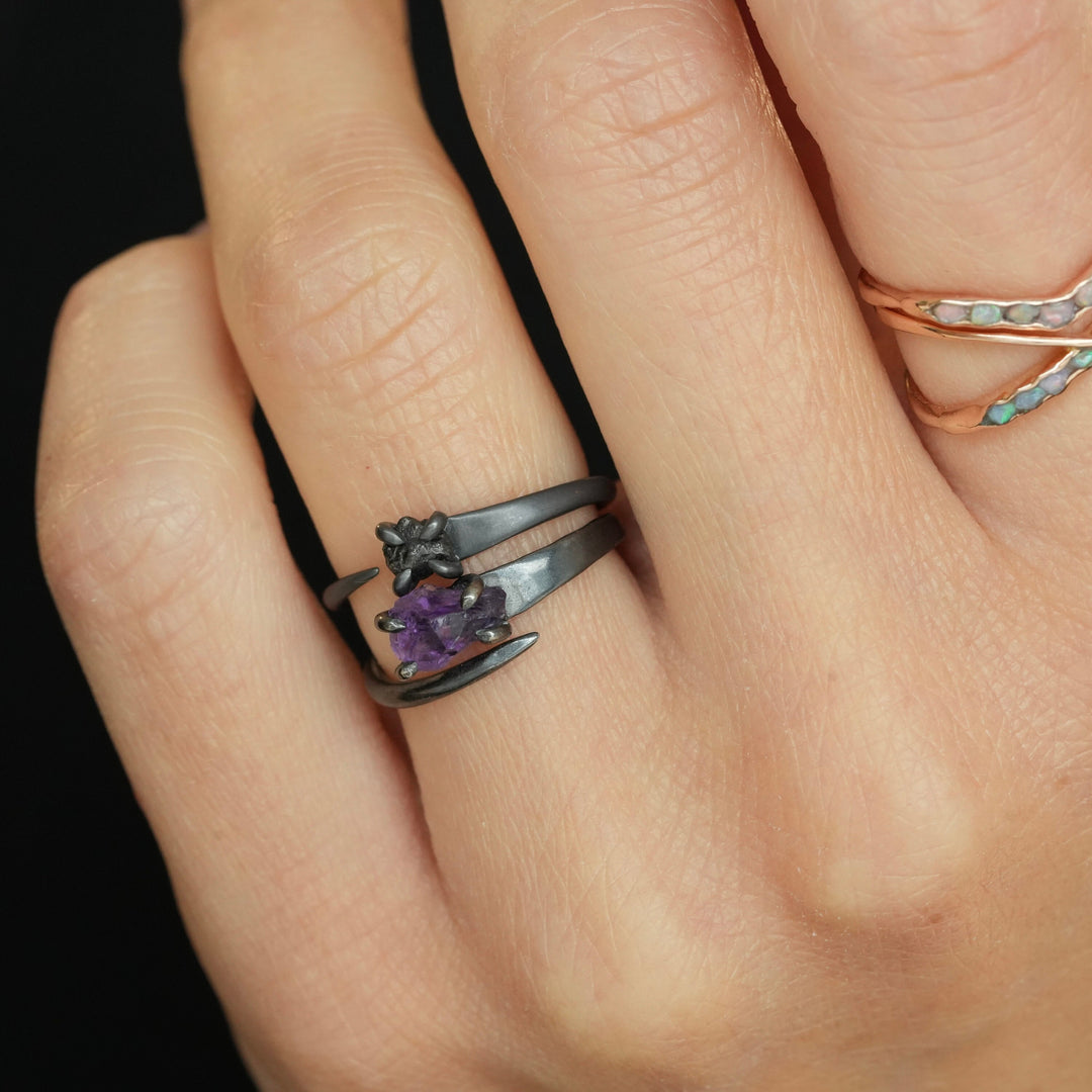 Raw White Diamond in 14k White Gold
