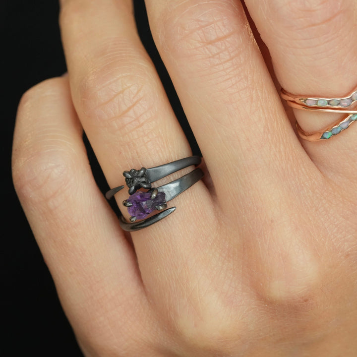 Raw White Diamond in 14k White Gold