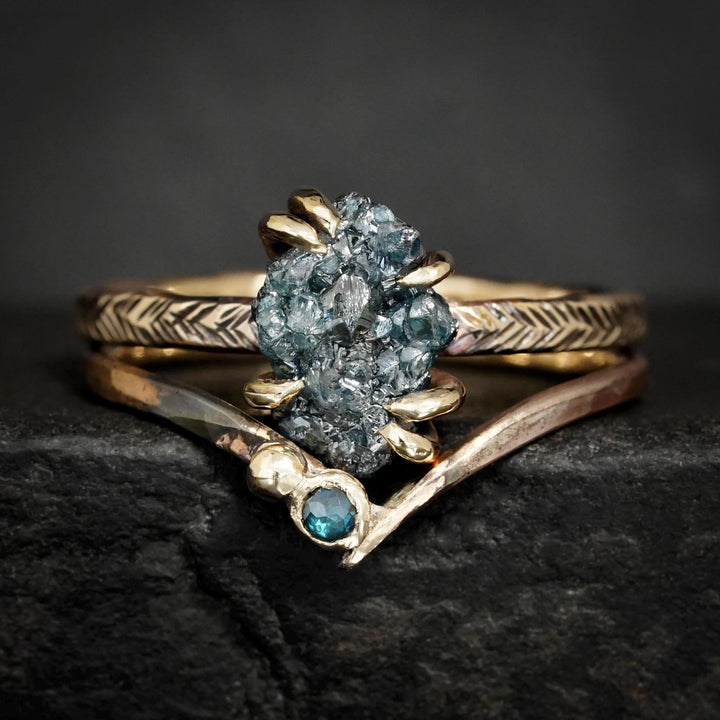 Blue Diamond Ring Set