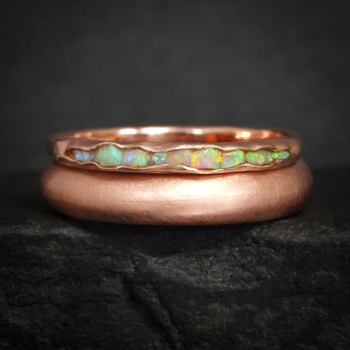 Opal Wedding Ring Set