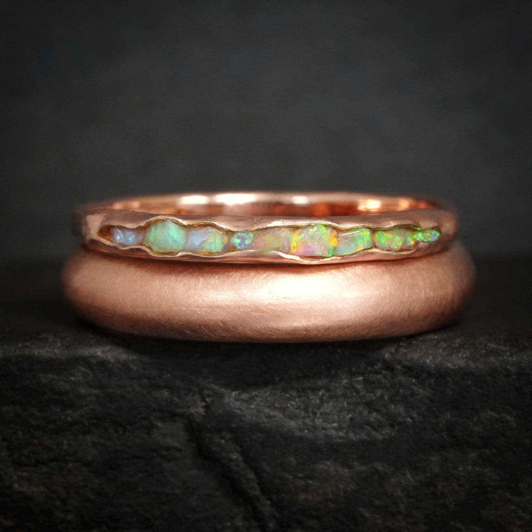 Opal Wedding Ring Set