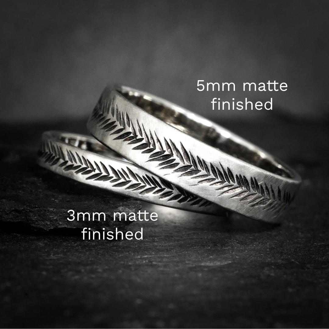 Single White Gold Band or SET of 2