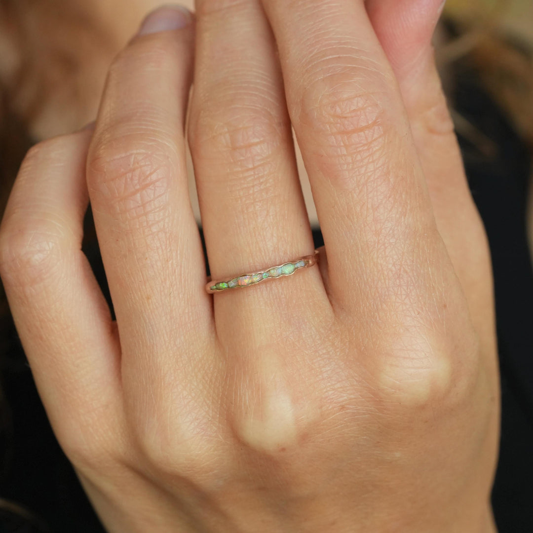 Opal Wedding Ring Set