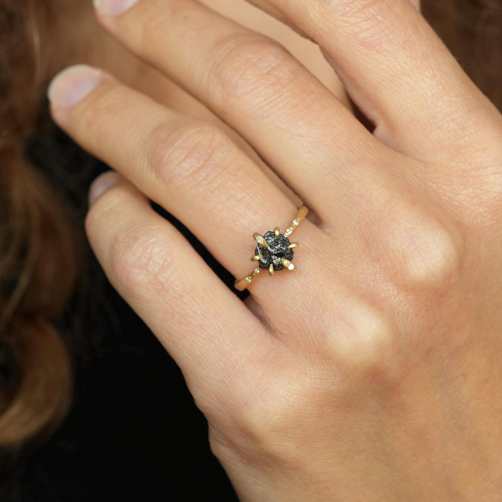 Black Diamond Engagement Ring