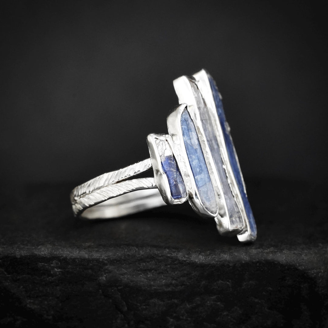 Blue Kyanite and Diamond Statement Ring