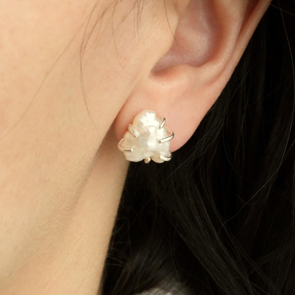 White Pearl Stud Earrings