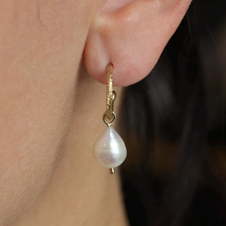 Freshwater Pearl Hoop Earrings