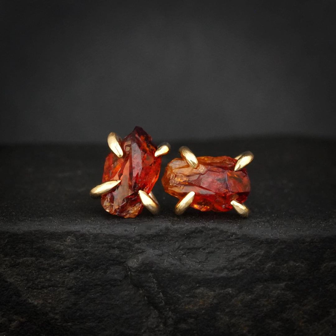 Raw Citrine Studs