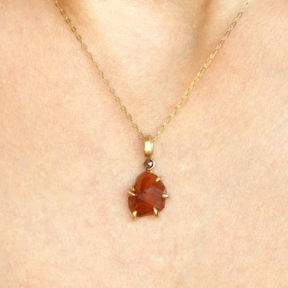 RTS 14k Yellow Gold Garnet Necklace