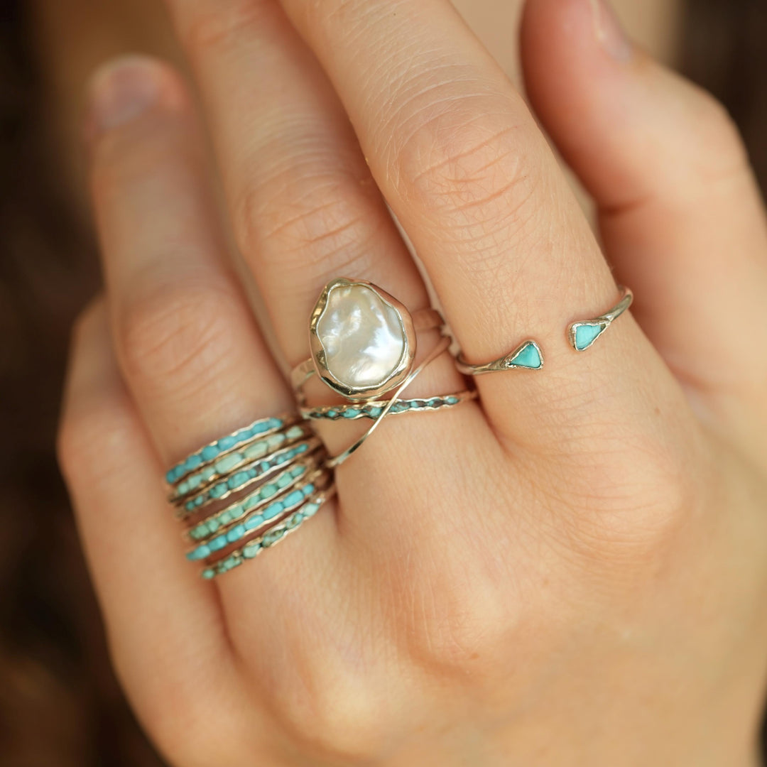 RTS Sterling Silver Adjustable Turquoise Ring