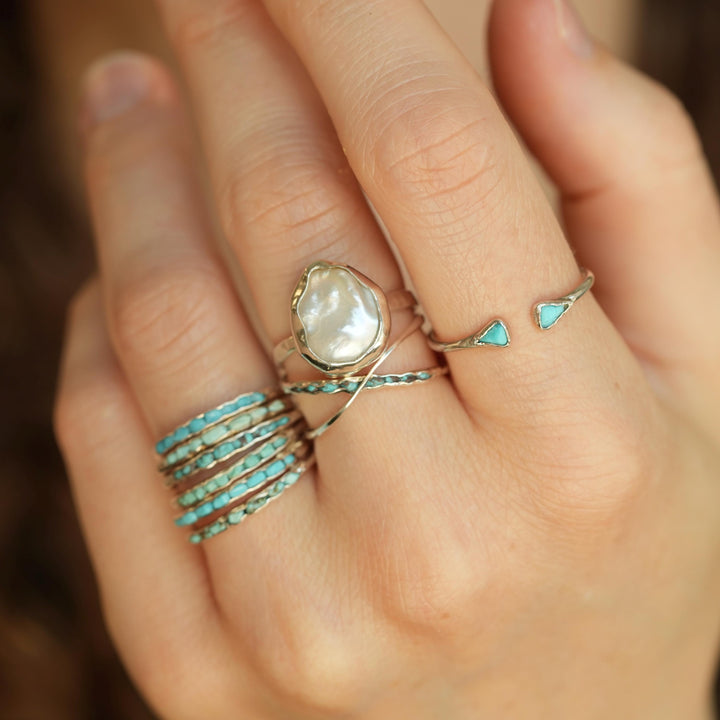 RTS Sterling Silver Adjustable Turquoise Ring