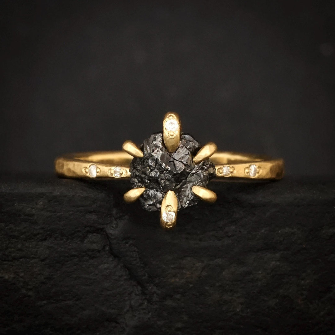 Black Diamond Engagement Ring