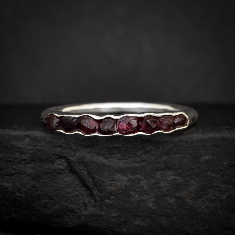 Raw Red Garnet Ring