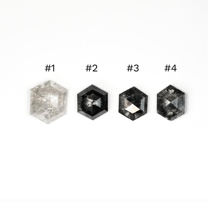 White Hexagon Diamond Ring