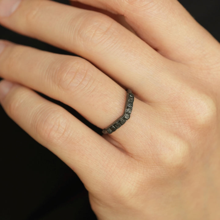 Black Diamond Wave Ring