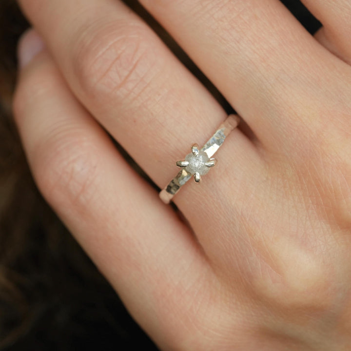 Raw Diamond Engagement Ring