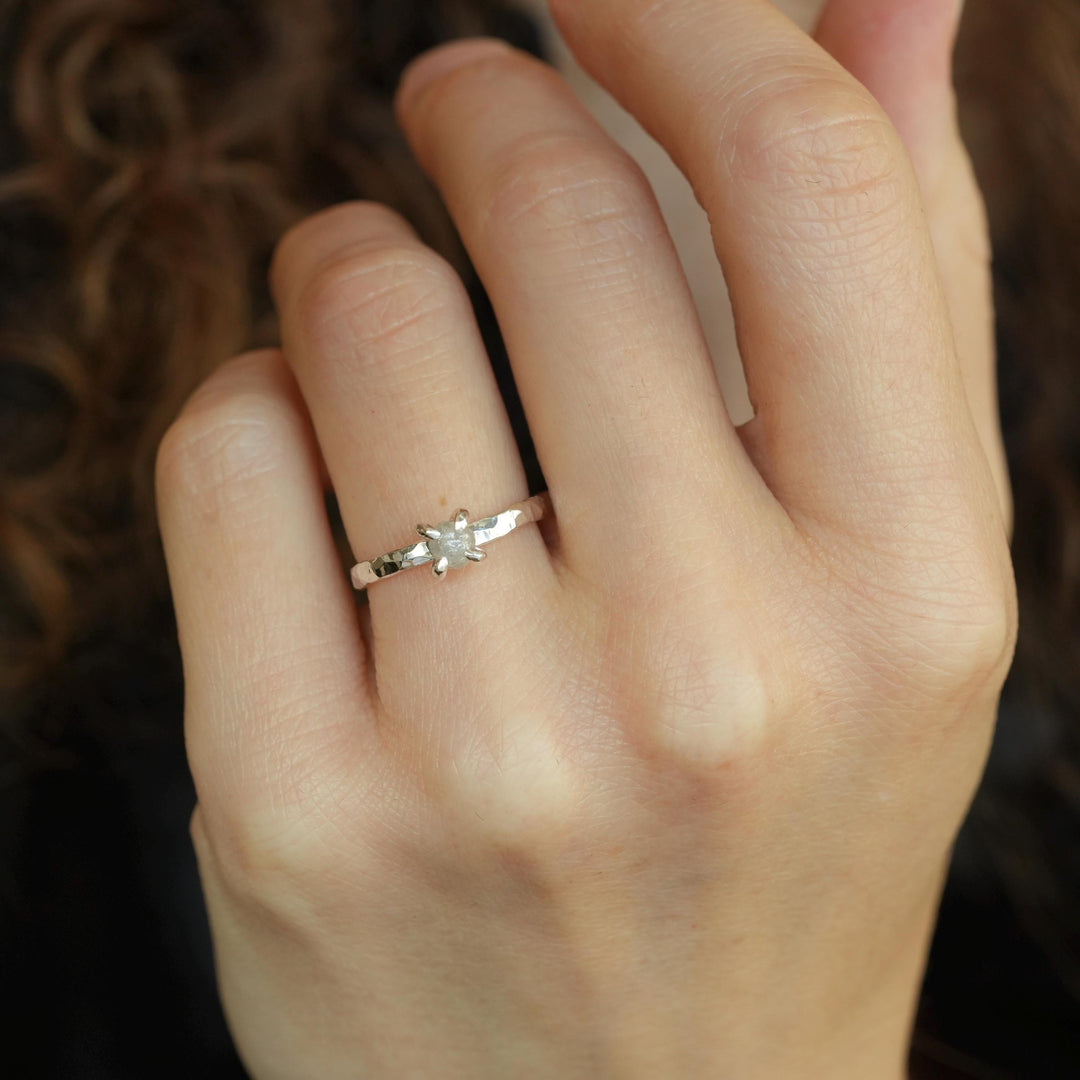 Raw Diamond Engagement Ring