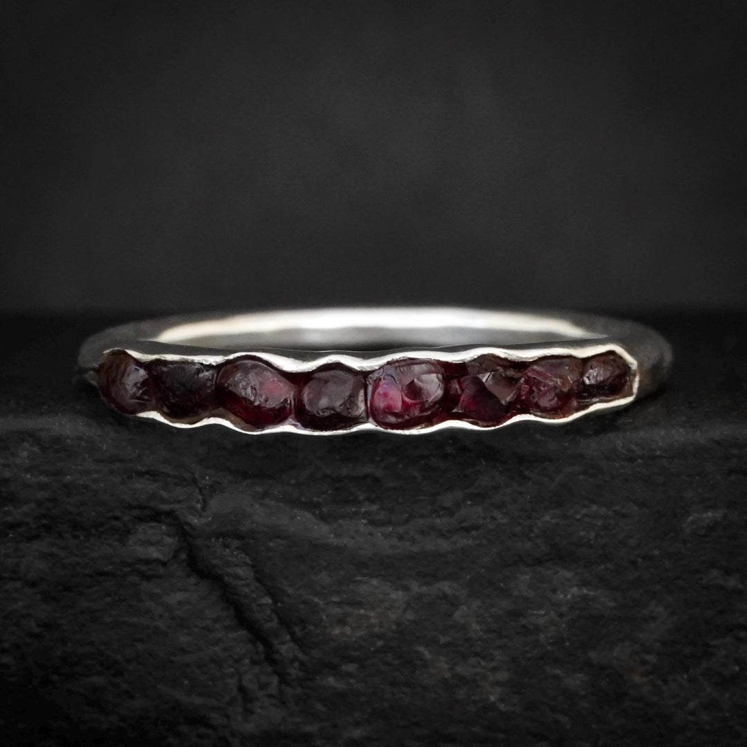 Raw Red Garnet Ring