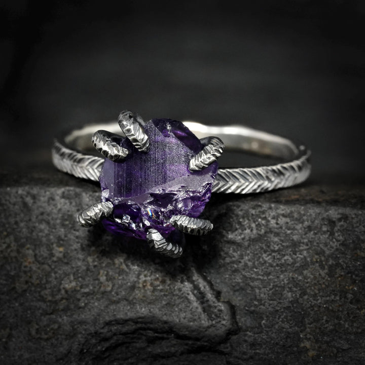 Raw Amethyst Ring
