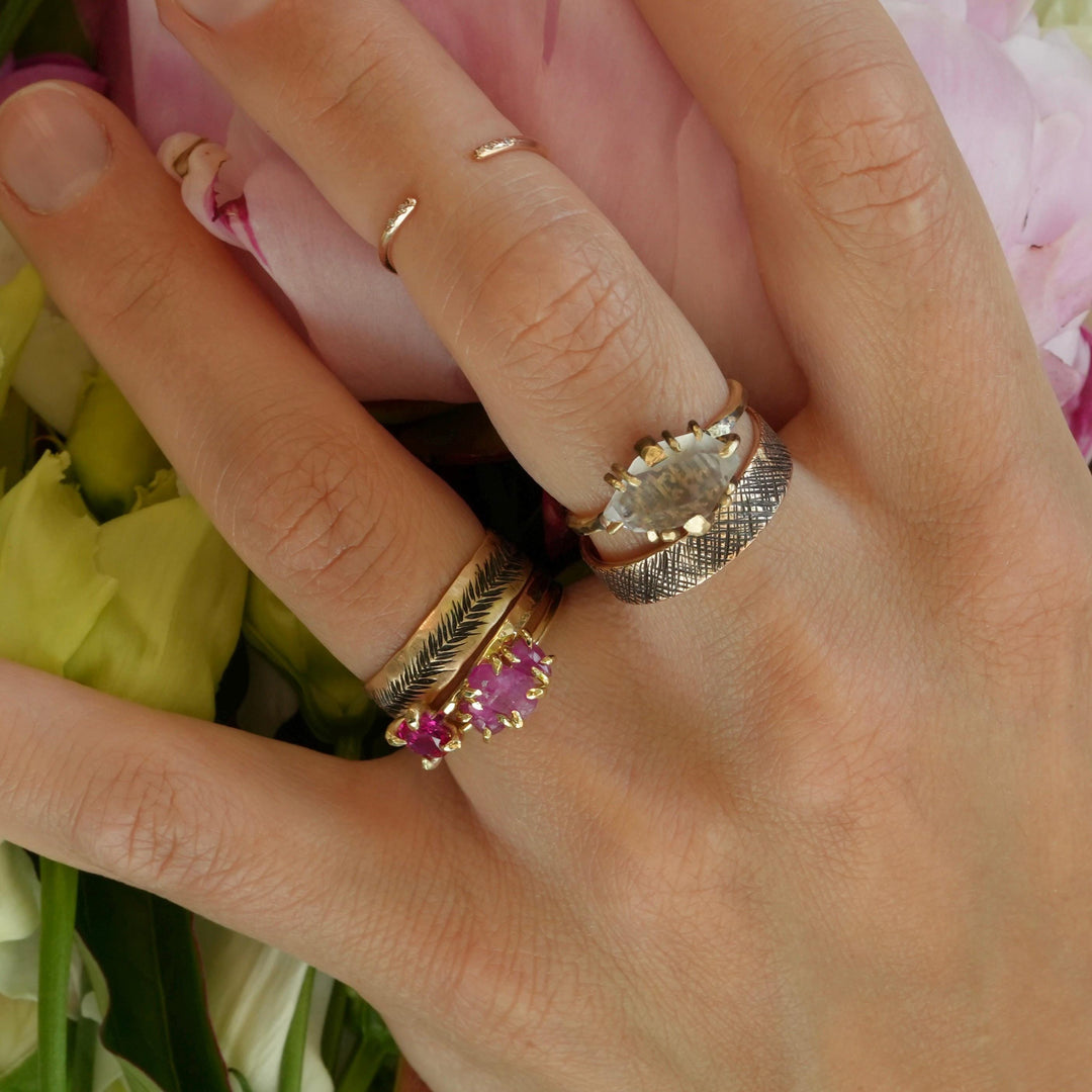 Quartz Crystal Ring. Rustic Organic Alternative Unique Textured Band Prong Set Large Natural Clear Quartz Crystal Statement Engagement Ring