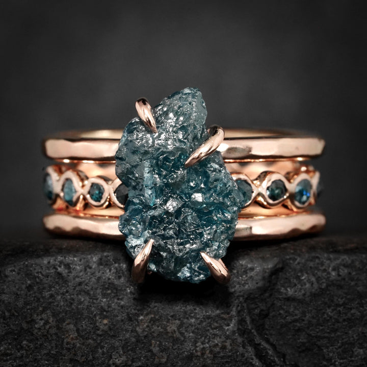 Blue Diamond Ring Set