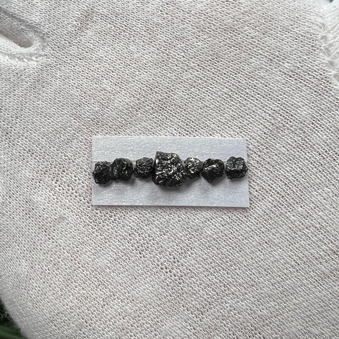 Custom. Raw Black Diamond Wedding Band.