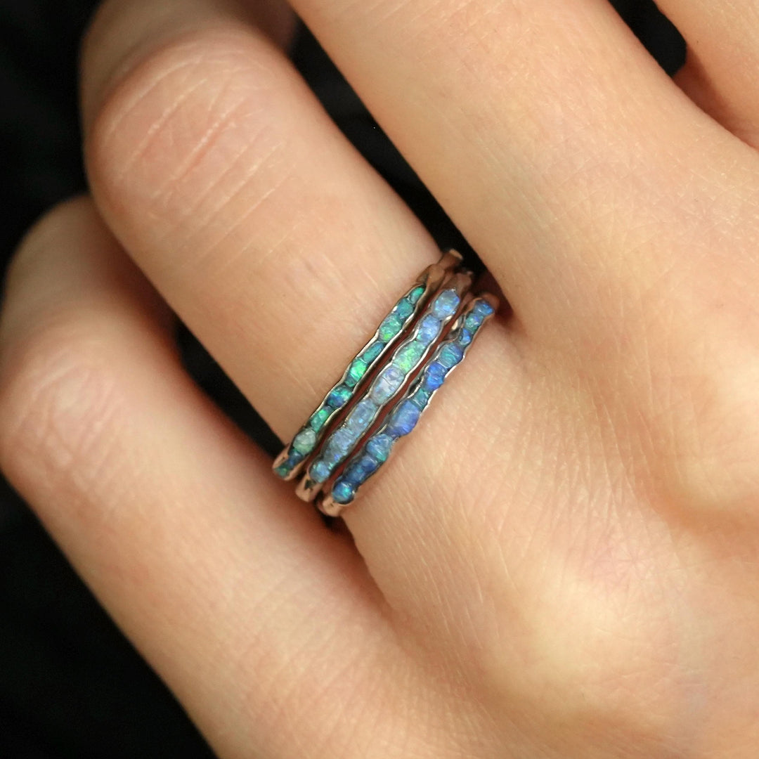 Blue Australian Opal Ring