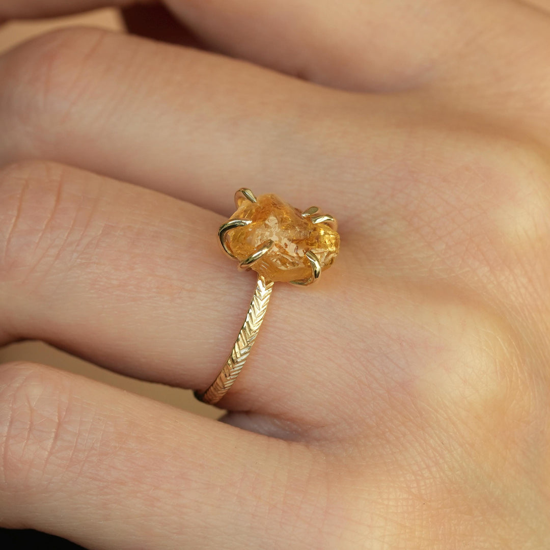 Raw Citrine Ring