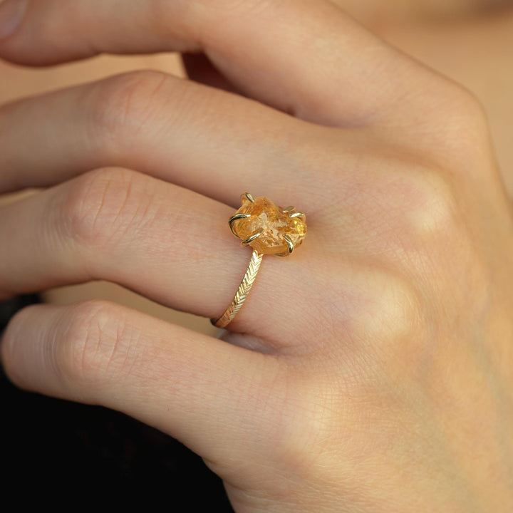 Raw Citrine Ring