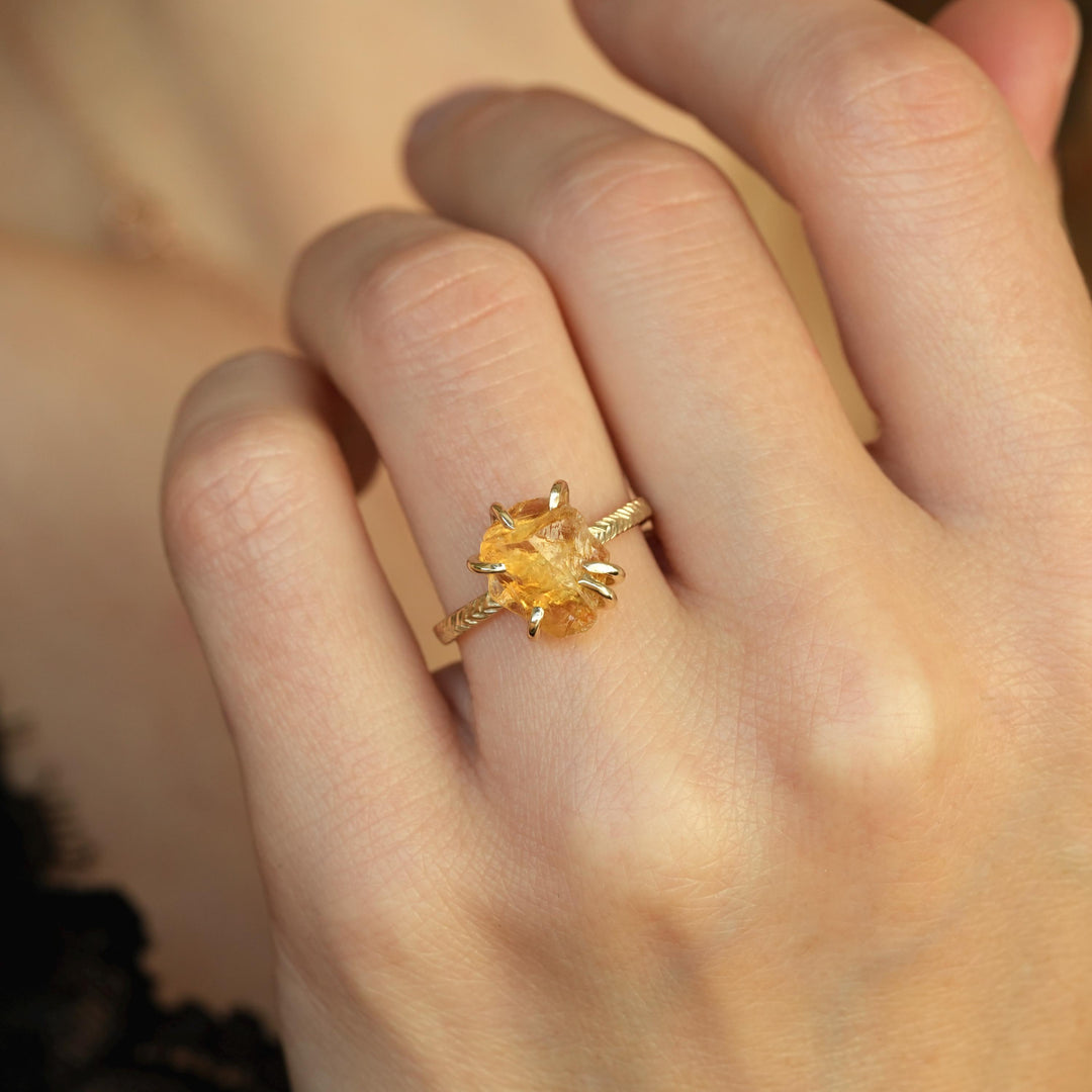 Raw Citrine Ring
