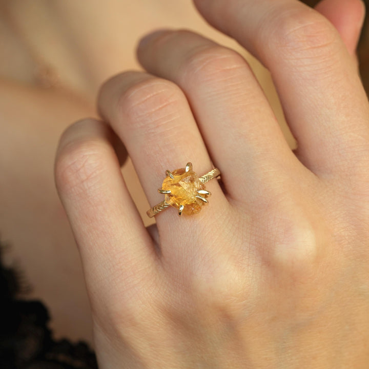 Raw Citrine Ring