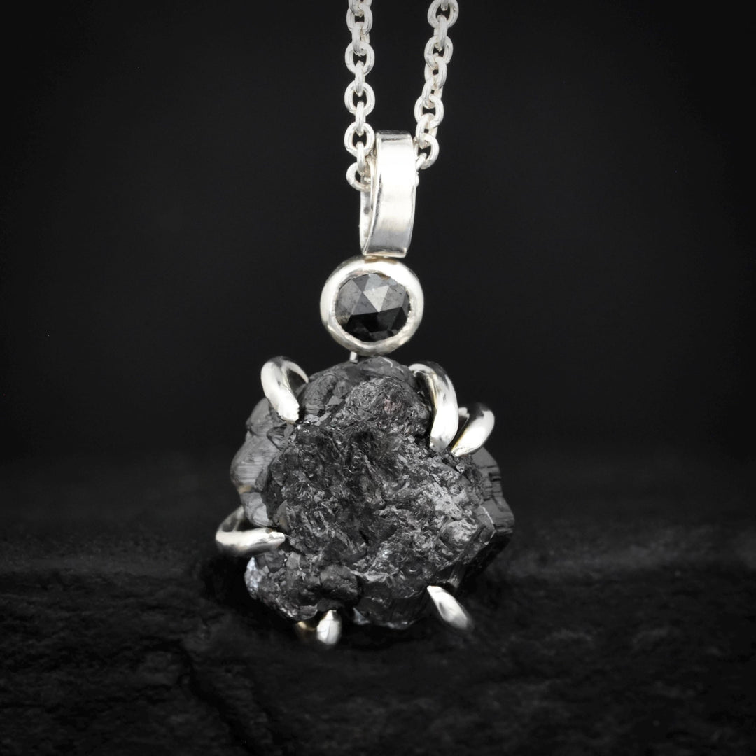 Rustic Raw Black Diamond Necklace